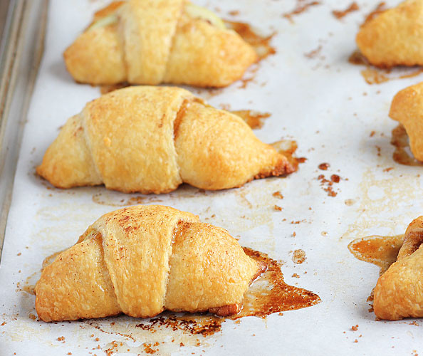 croissants que são mini tartes de maçã