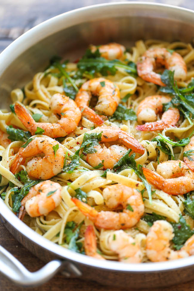 fettuccine de camarão