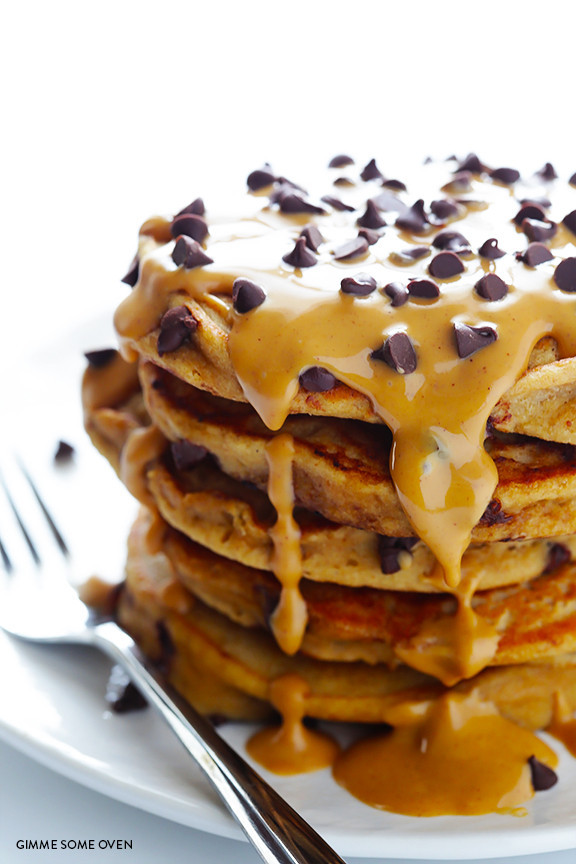 Whole-Wheat-Peanut-Butter-Chocolate-Chip-Pancakes-