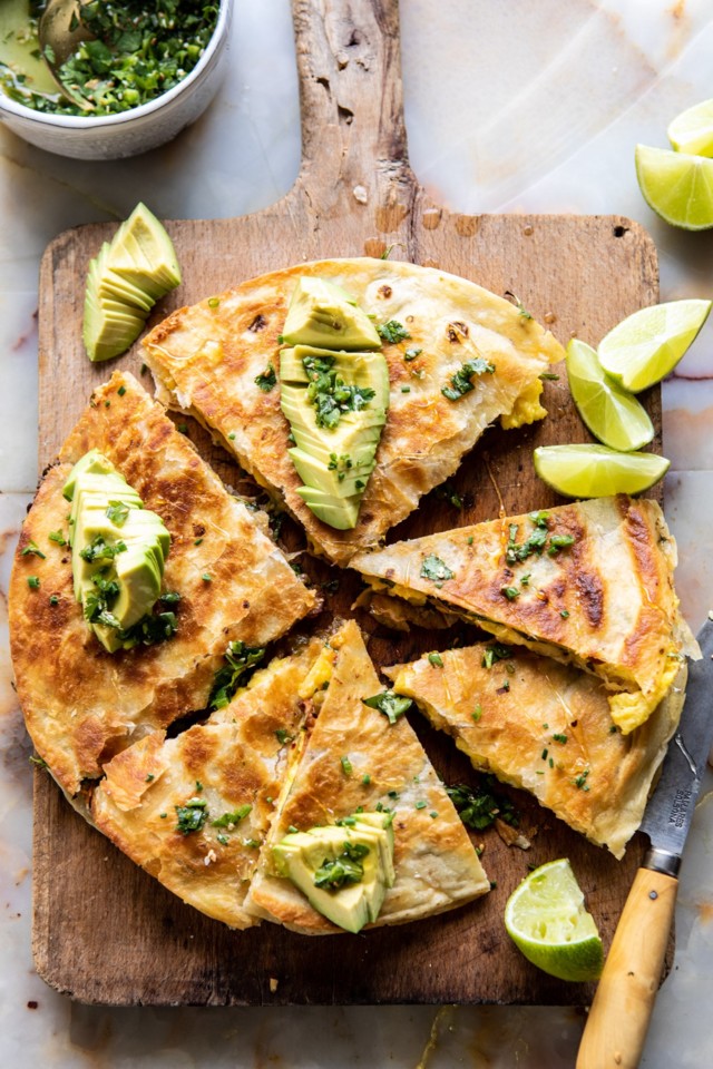 Breakfast-Quesadilla-with-Soft-Scrambled-Eggs-and-