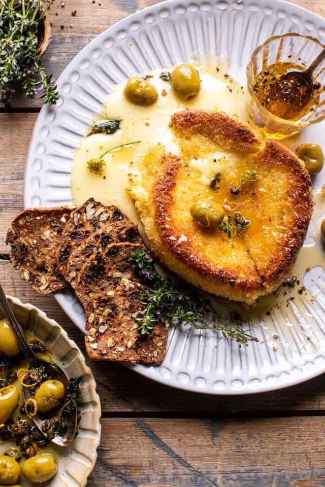 Pan-Fried-Brie-with-Peppered-Honey-and-Olives-4-70