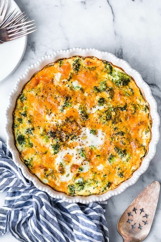 quiche de brócolos sem base