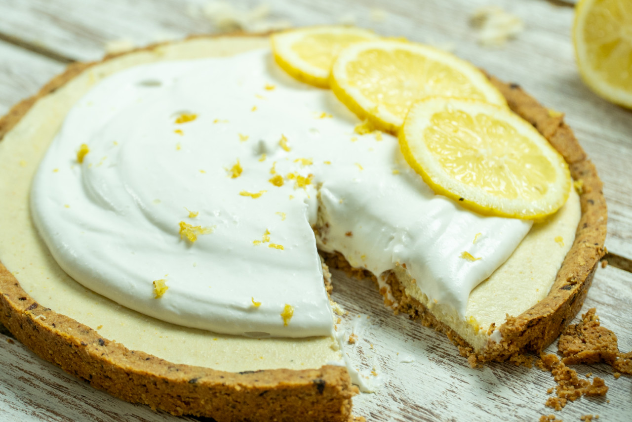 tarte de limão e coco vegan