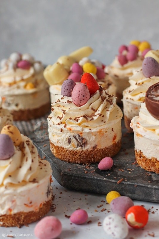 mini cheesecakes de páscoa