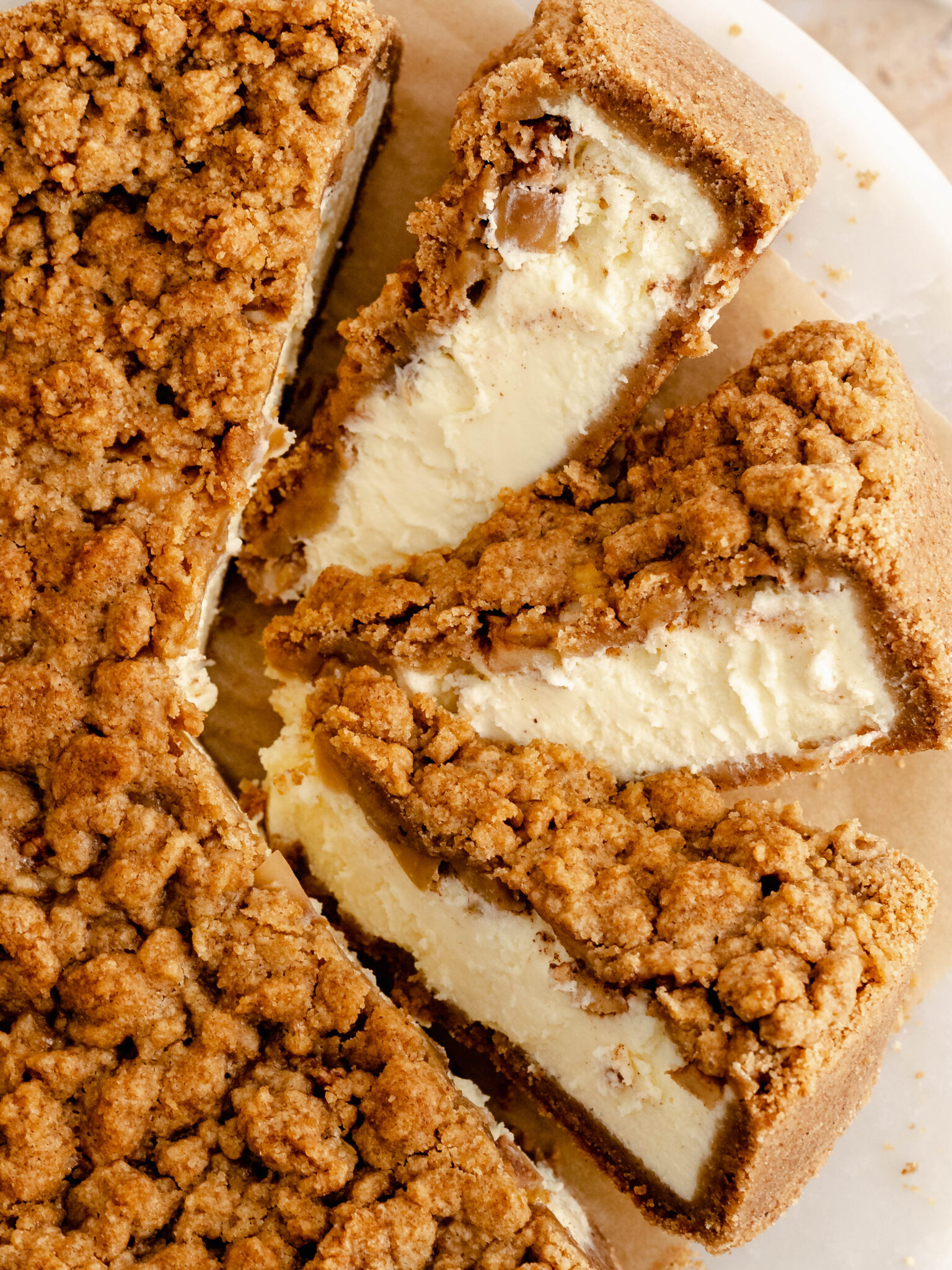 cheesecake de crumble de maçã