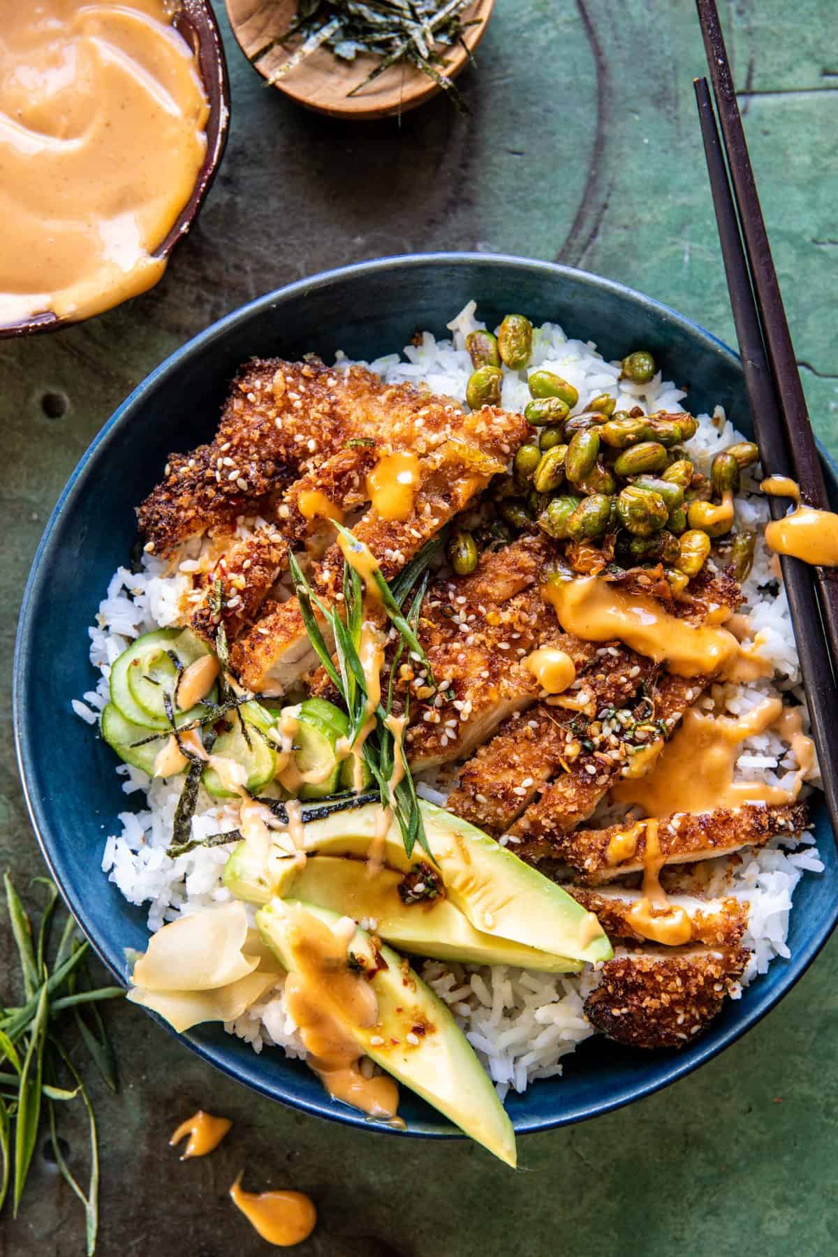 frango com panko e sementes de sésamo