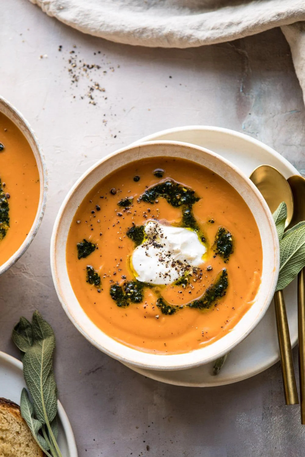 sopa de batata doce com burrata