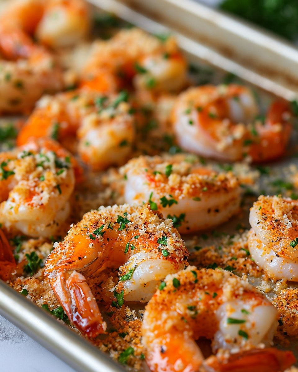 camarão no forno com parmesão e alho