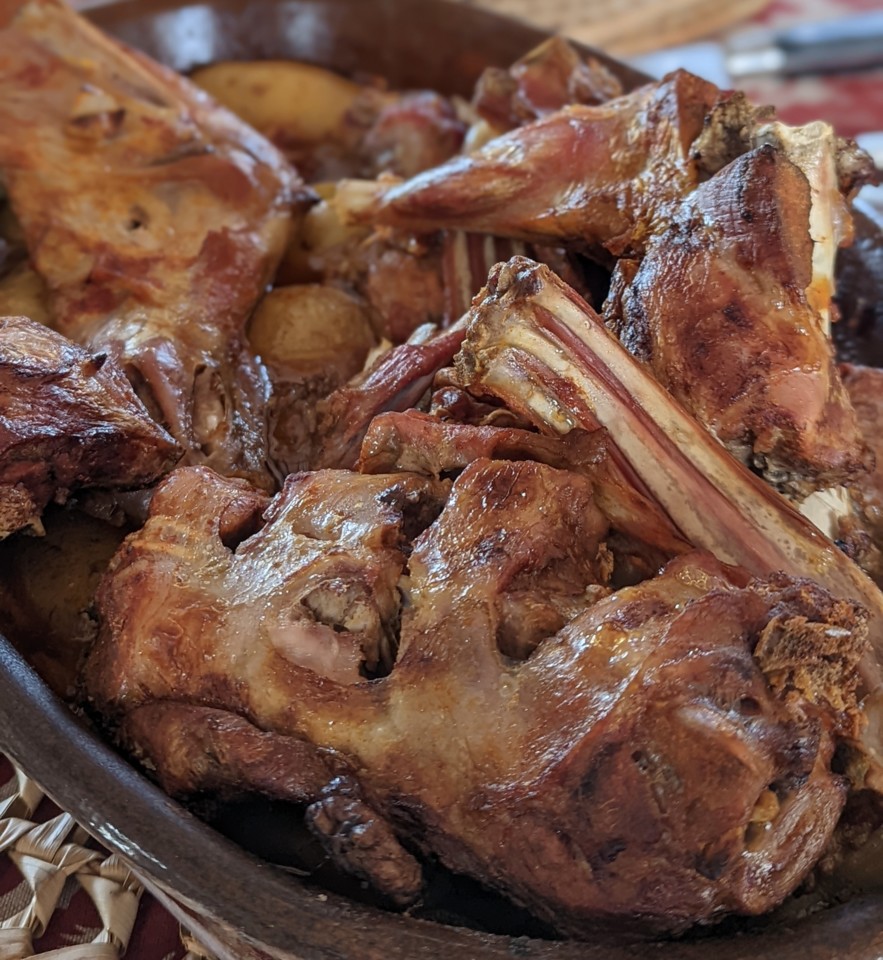 a receita de cabrito assado no forno a lenha