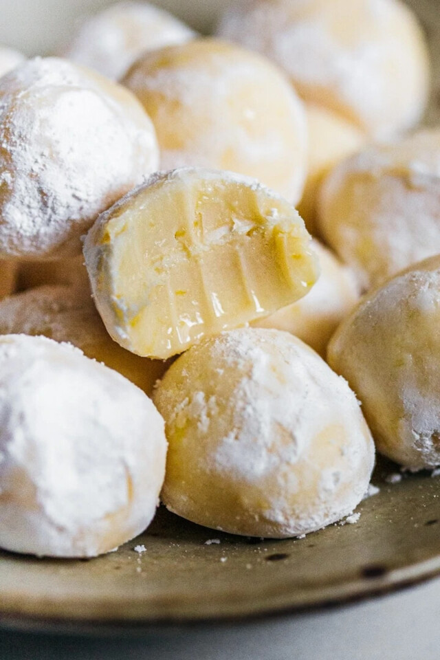 trufas de limão e chocolate branco