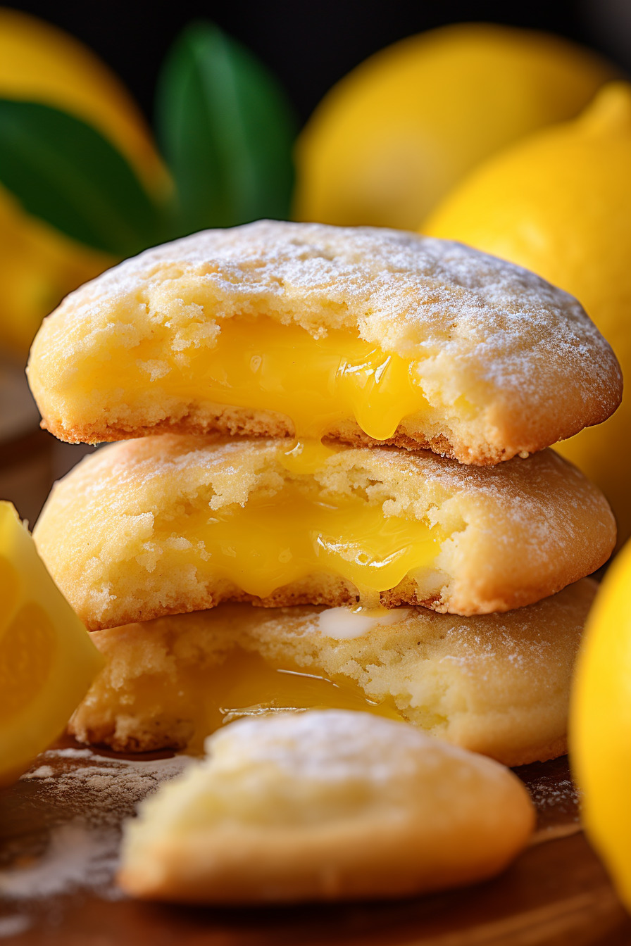 bolachas de limão recheadas com lemon curd
