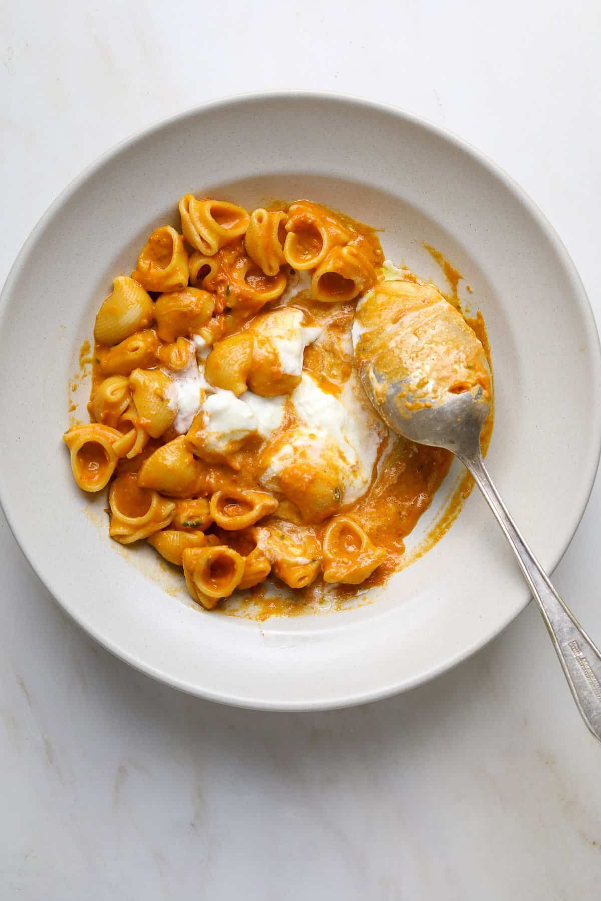 massa com molho de tomate e ricotta