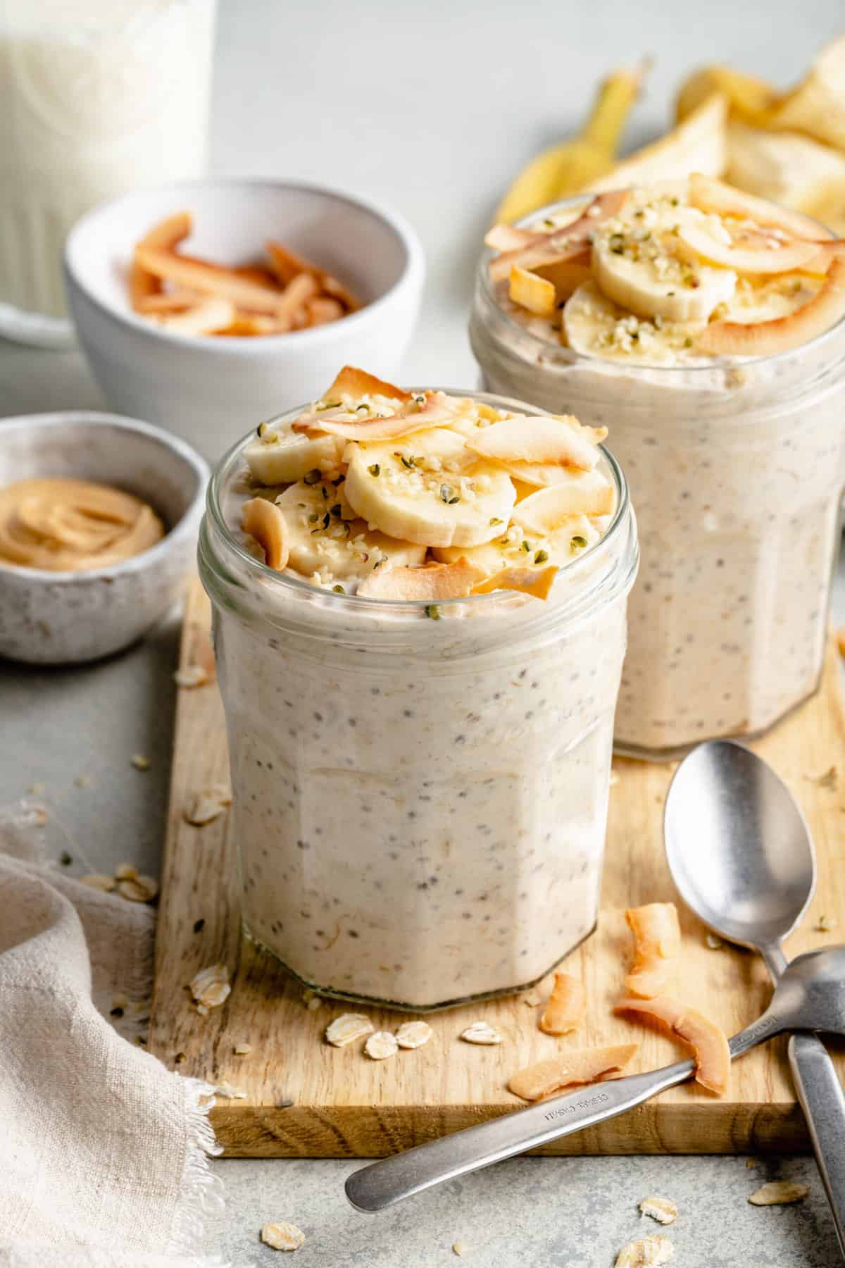 papas de aveia com banana e coco