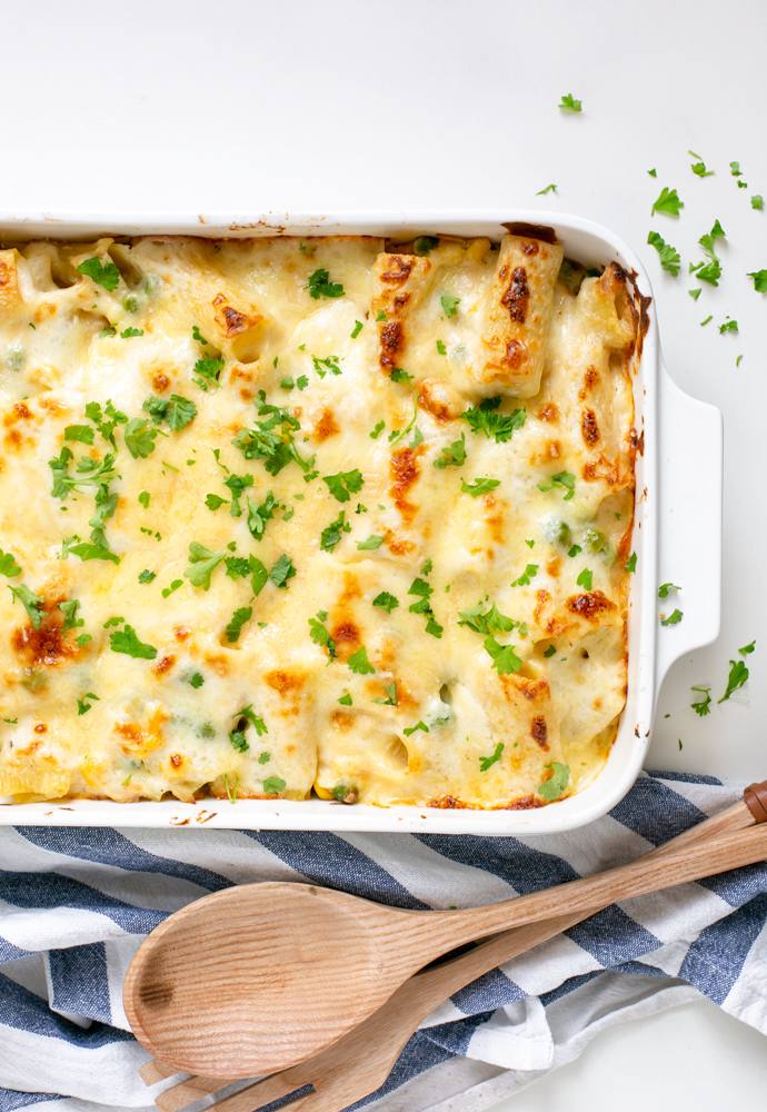 massa com atum no forno