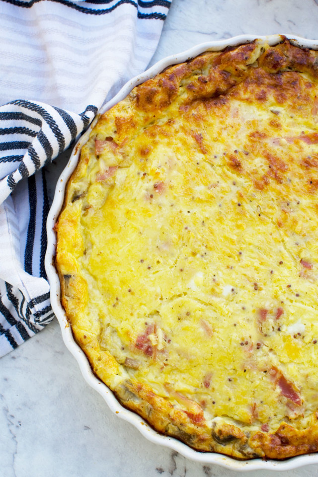 quiche sem base de queijo e fiambre